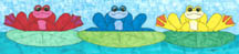 thumbnail of 3 colored frogs