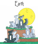 Earth animals button