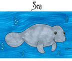 Sea animals button