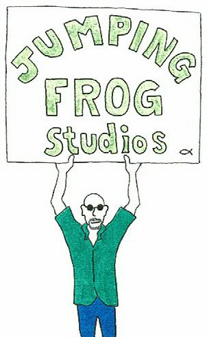 cartoon drawing of me holding sign